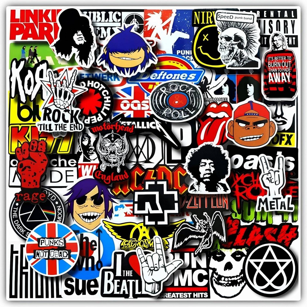 Rock Band Stickers Vinyl Decal Pack Waterproof Music Legends Laptop Water Bottle